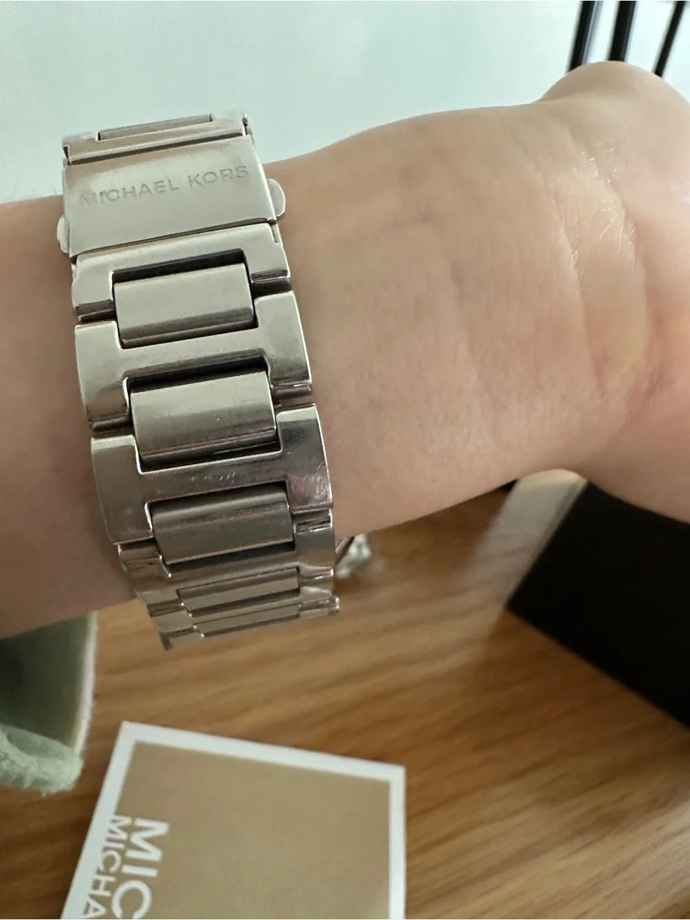 Michael Kors Men’s Silver Stainless Steel Watch with White Dial